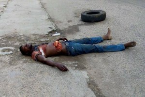 *Corpse of alleged cultist Raji.