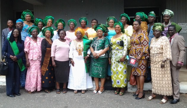 Ogun Deputy Governor, Mrs. Onanuga with some women business group.