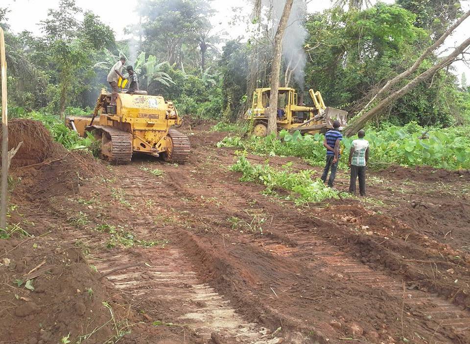 *Clearing of the proposed site of Ekiti Airport.