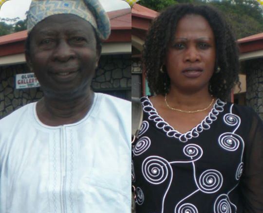 Folake (right) and her late dad, Pa Sanyaolu.