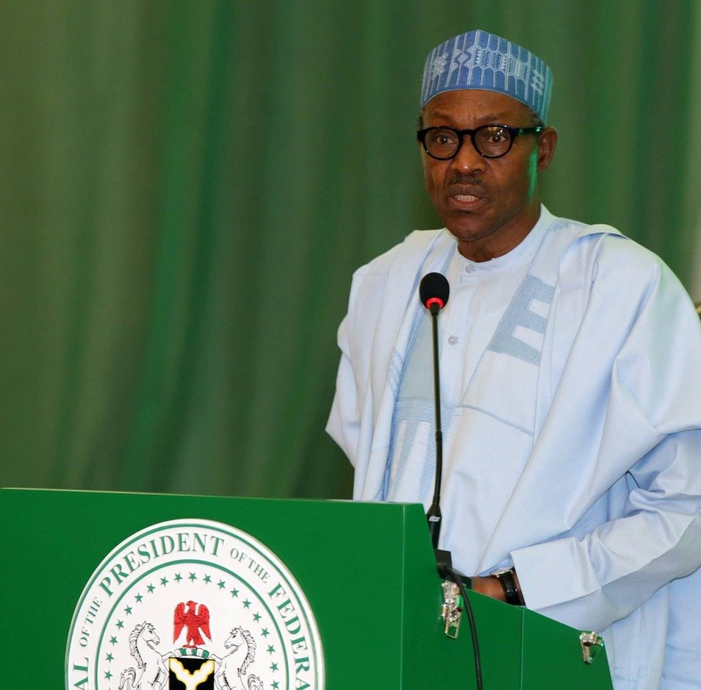 President Buhari speaking at the retreat for the ministers-designate.