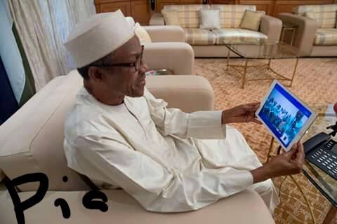 President Buhari talking to the Golden Eaglets to bring the cup to Nigeria.