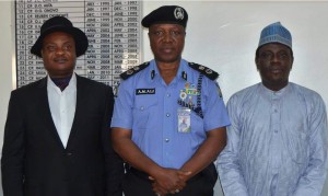 *Ali (middle) with Sanni (right) and Alade during the visit.