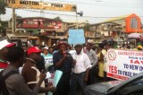 Ogun: Angry civil servants protest, lock out electricity workers