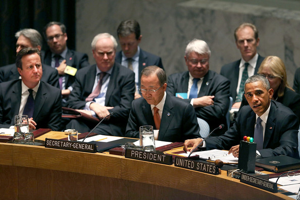 Obama, Cameron, Ban Ki-Moon and others at the Security Council meeting.