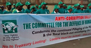 *CDHR protesters want looters jailed.