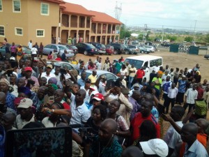 *Ogun angry workers protesting against Amosun government.