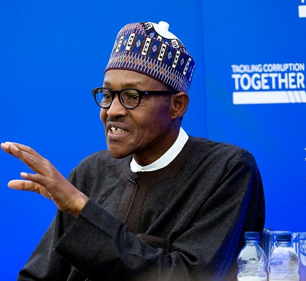 President Buhari at the Commonwealth anti-corruption conference in London.