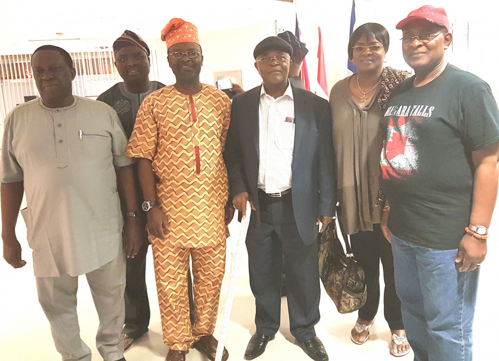 Oba Gbadebo, Shodunke and Egba chiefs at the 144-feet CN Tower.