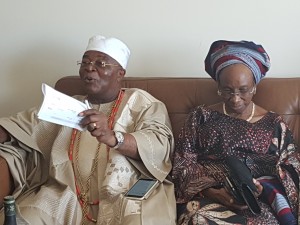 *Oba Gbadebo and Olori Tokunbo at the Callisto's home