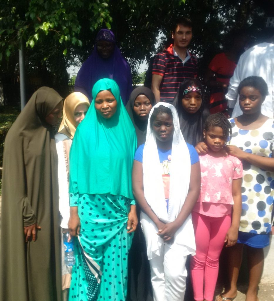 The rescued victims and their family members.