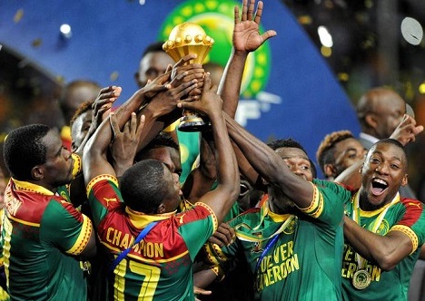 Cameroon with their AFCON cup won after defeating Egypt.