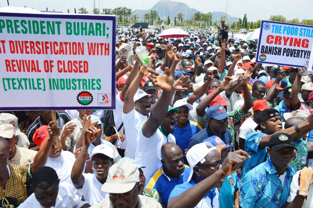 Workers at the May Day event in Abuja.