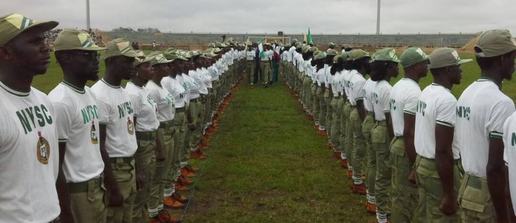 Afuape inspecting the guard of honour by the corps members at the event in Sagamu.