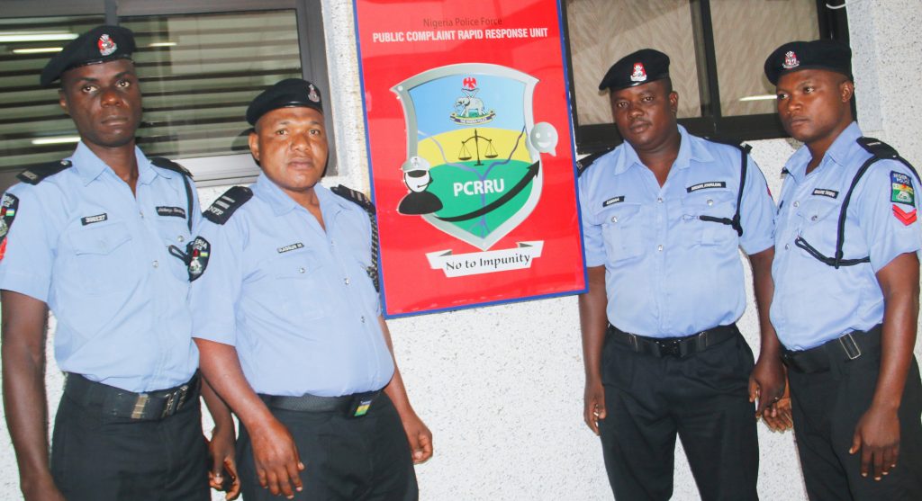 The dismissed policemen. From left are Temitope, Olaogun, Ayokunlehin and Taiwo.