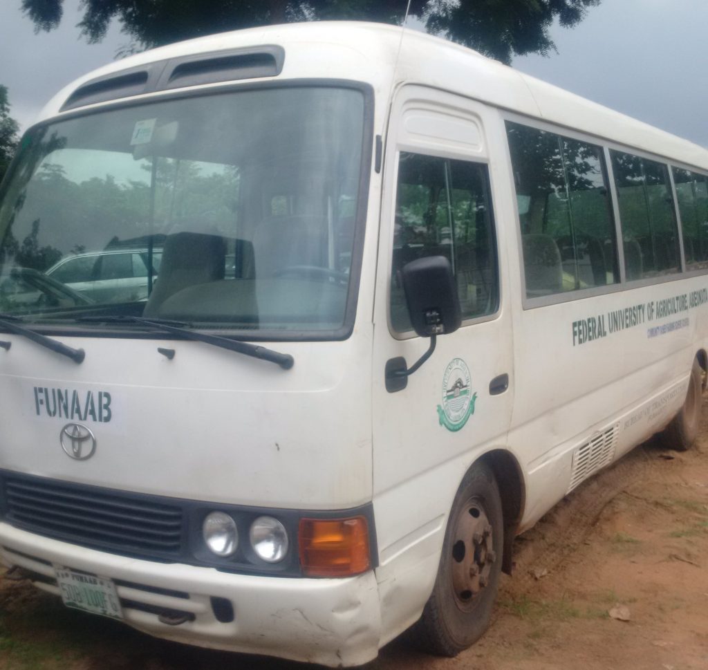 The intercepted FUNAAB vehicle.