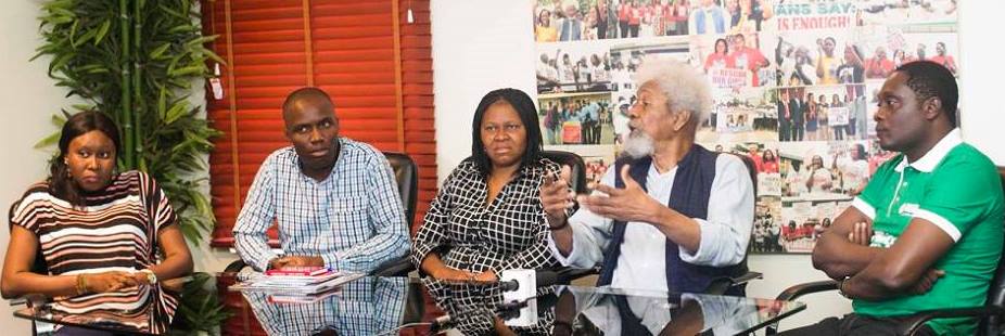 From left are Isioma, Okoroafor, Okei-Odumakin, Soyinka and Ganzallo.