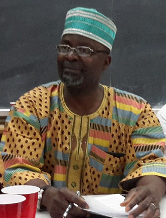 Shodunke reading his speech at the swearing-in ceremony in Toronto, Canada.